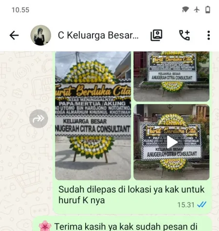 Pengiriman Papan Bunga Duka Wiroborang Mayangan